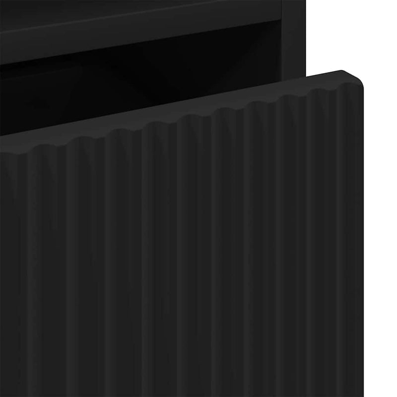 vidaXL Éjjeliszekrények fiókkal 2 pcs Fekete 49 x 36 x 61 cm Faanyag