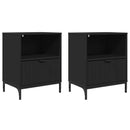 vidaXL Éjjeliszekrény fiókkal 2 pcs Fekete 49 x 36 x 61 cm Faanyag