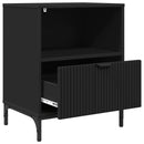 vidaXL Éjjeliszekrény fiókkal 2 pcs Fekete 49 x 36 x 61 cm Faanyag