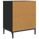 vidaXL Éjjeliszekrény fiókkal 2 pcs Fekete 49 x 36 x 61 cm Faanyag