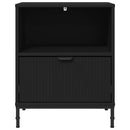 vidaXL Éjjeliszekrények fiókkal 2 pcs Fekete 49 x 36 x 61 cm Faanyag