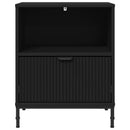 vidaXL Éjjeliszekrény fiókkal 2 pcs Fekete 49 x 36 x 61 cm Faanyag