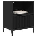 vidaXL Éjjeliszekrény fiókkal 2 pcs Fekete 49 x 36 x 61 cm Faanyag