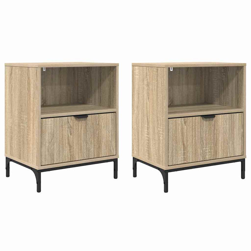 vidaXL Éjjeliszekrények 2 pcs sonoma tölgy 49 x 36 x 61 cm Faanyag
