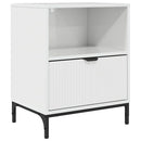 vidaXL Éjjeliszekrény fiókkal Magasfényű fehér 49 x 36 x 61 cm Faanyag