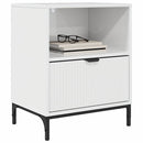 vidaXL Éjjeliszekrény fiókkal Magasfényű fehér 49 x 36 x 61 cm Faanyag
