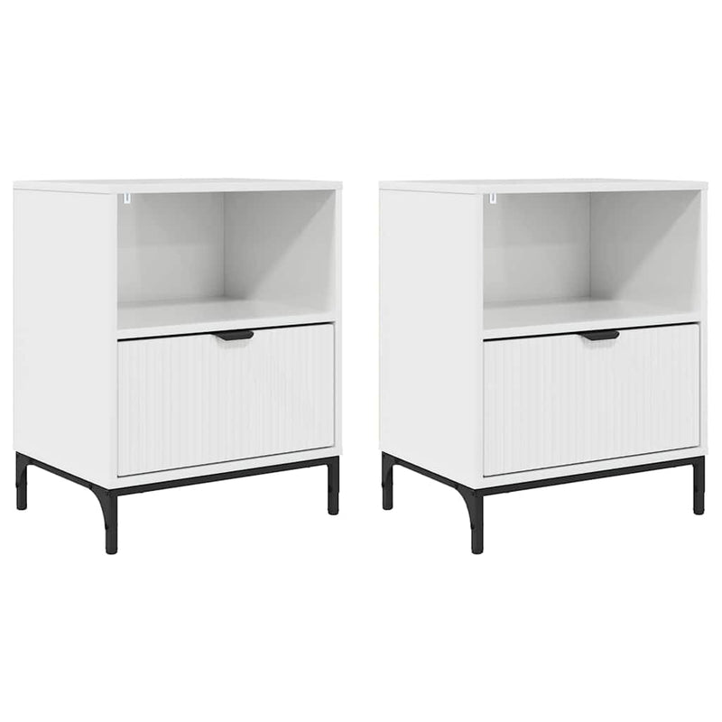 vidaXL Éjjeliszekrények 2 pcs Magasfényű fehér 49 x 36 x 61 cm Faanyag