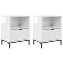 vidaXL Éjjeliszekrény 2 pcs Magasfényű fehér 49 x 36 x 61 cm Faanyag