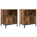 vidaXL Éjjeliszekrény fiókkal 2 pcs Régi fa 49 x 36 x 61 cm Faanyag