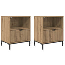vidaXL Éjjeliszekrény 2 pcs kézműves tölgy 49 x 36 x 61 cm Faanyag