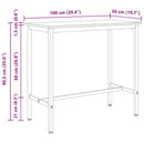 vidaXL asztal Szürke Sonoma 100 x 50 x 90,5 cm Műszaki fa és acél