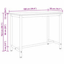 vidaXL asztal Szürke Sonoma 100 x 50 x 76,5 cm Műszaki fa és acél