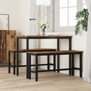 vidaXL Étkező pad Öreg fa 100 x 32,5 x 48,5 cm Műszaki fa és acél