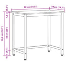 vidaXL asztal Öreg fa 80 x 50 x 76,5 cm Műszaki fa és acél