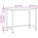 vidaXL asztal Öreg fa 100 x 50 x 76,5 cm Műszaki fa és acél