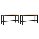 vidaXL Étkező padok 2 pcs Természetes 100 x 32,5 x 49 cm Tömör fenyőfa