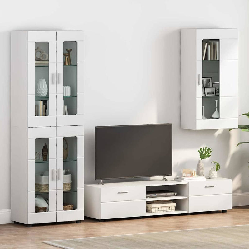 vidaXL Fali szekrény polcokkal ajtóval Fehér 55 x 29 x 100 cm Faanyag