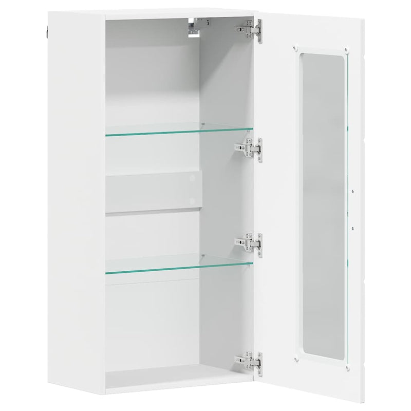 vidaXL Fali szekrény polcokkal ajtóval Fehér 55 x 29 x 100 cm Faanyag