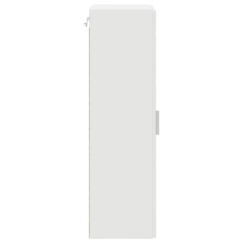 vidaXL Fali szekrény polcokkal ajtóval Fehér 55 x 29 x 100 cm Faanyag