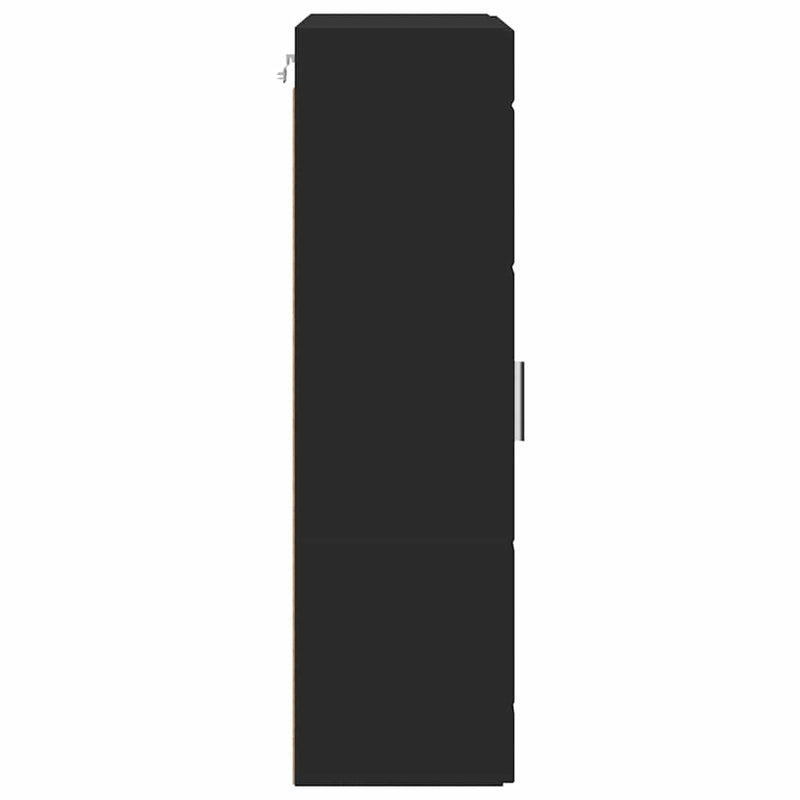 vidaXL Fali szekrény polcokkal ajtóval Fekete 55 x 29 x 100 cm Faanyag