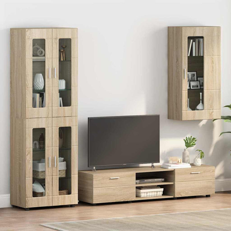vidaXL Fali szekrény polcokkal sonoma tölgy 55 x 29 x 100 cm Faanyag