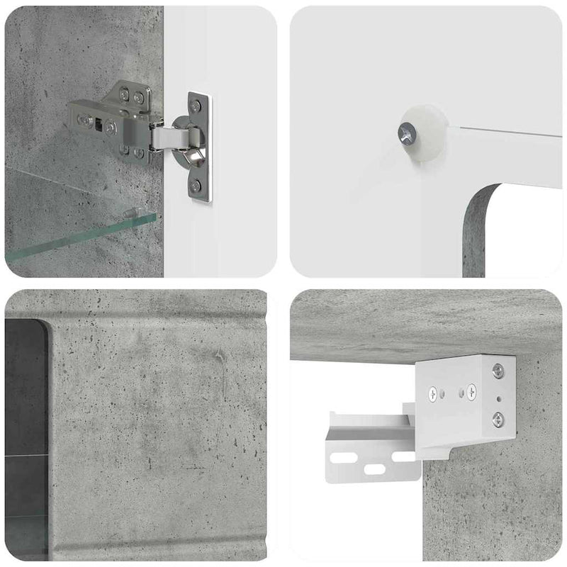 vidaXL Fali szekrény polcokkal Beton szürke 55 x 29 x 100 cm Faanyag