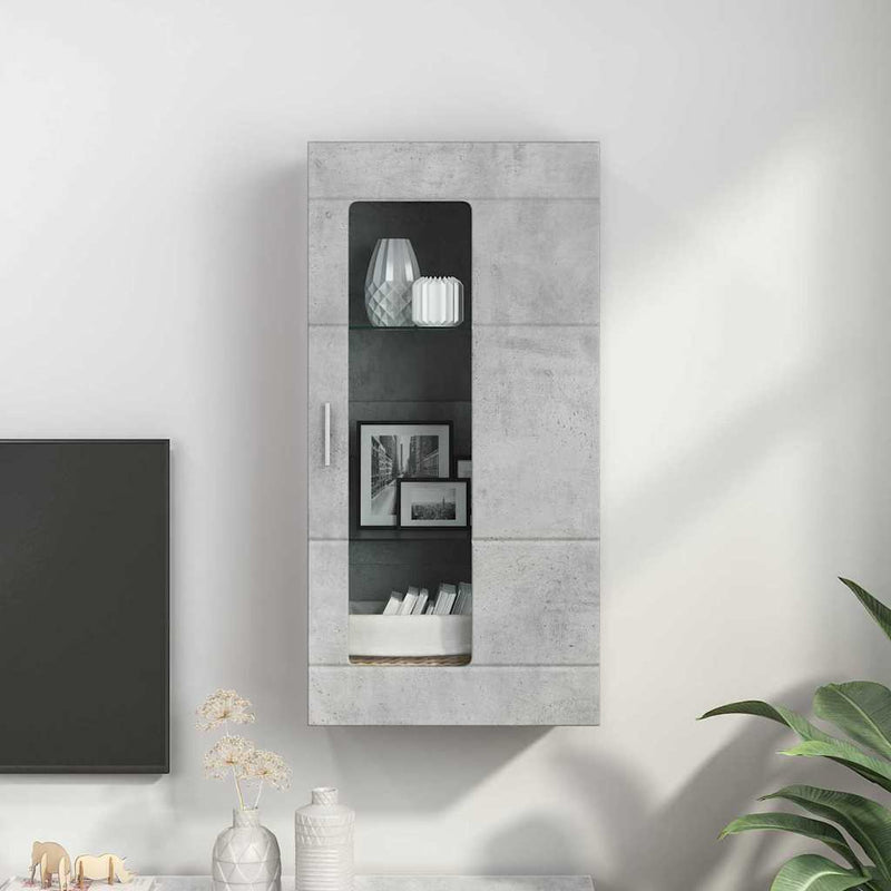 vidaXL Fali szekrény polcokkal Beton szürke 55 x 29 x 100 cm Faanyag