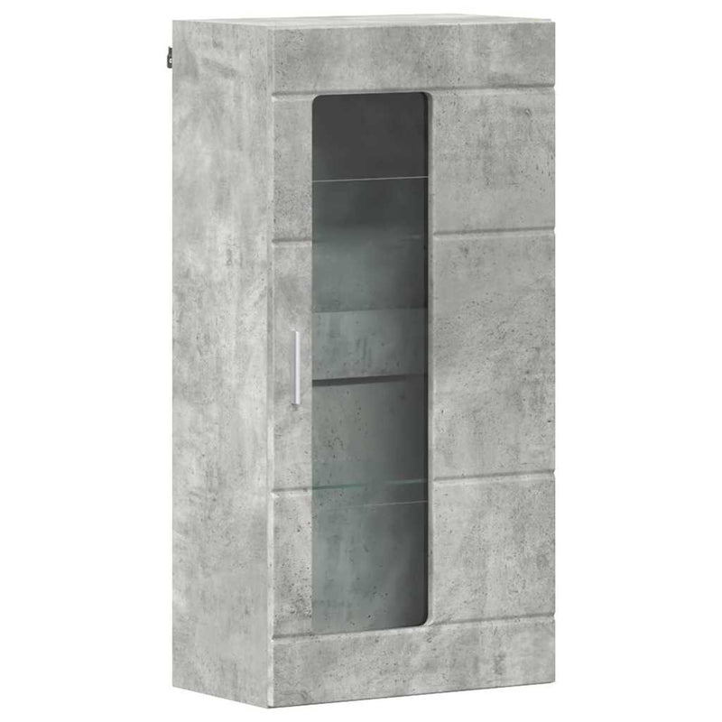 vidaXL Fali szekrény polcokkal Beton szürke 55 x 29 x 100 cm Faanyag