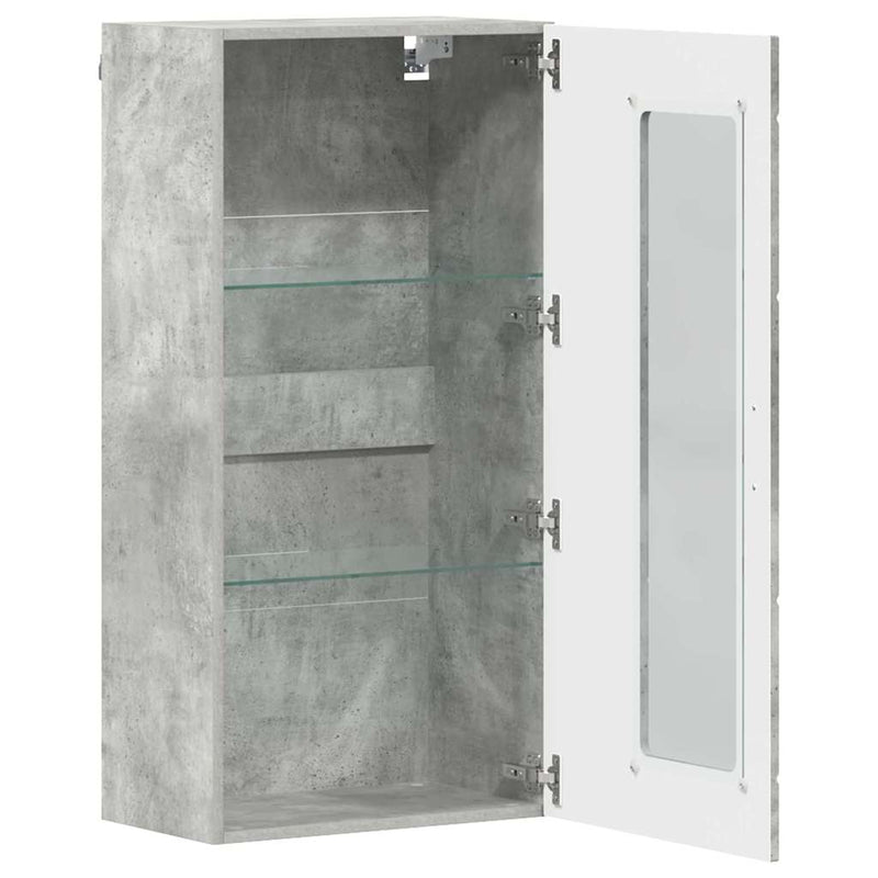 vidaXL Fali szekrény polcokkal Beton szürke 55 x 29 x 100 cm Faanyag