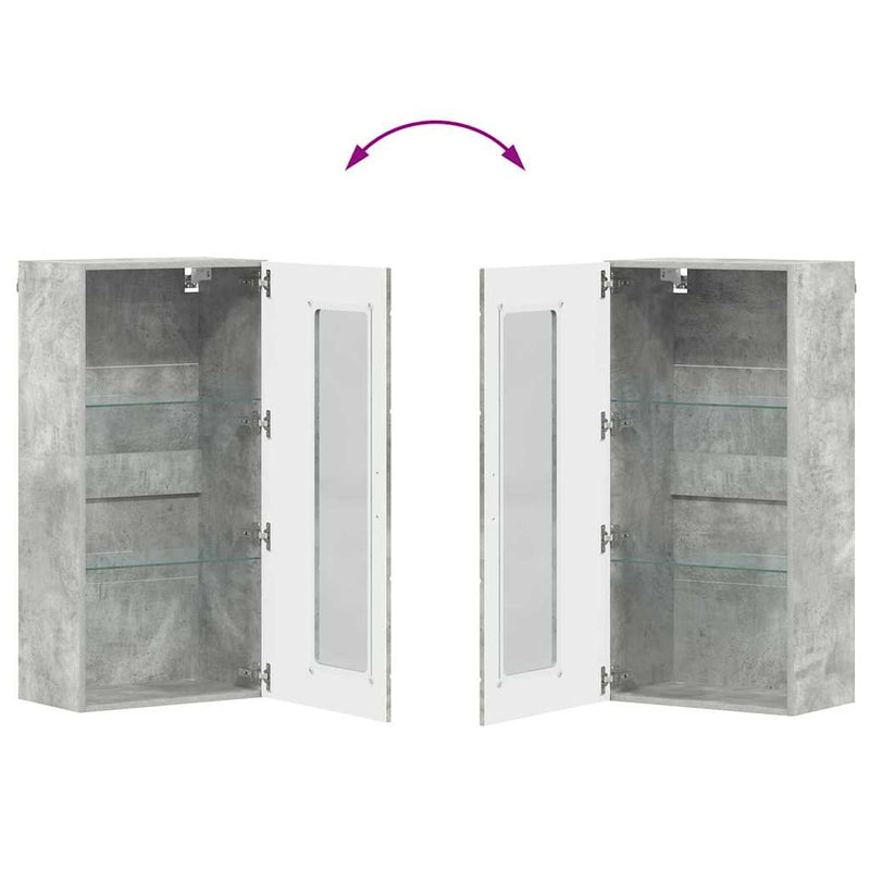 vidaXL Fali szekrény polcokkal Beton szürke 55 x 29 x 100 cm Faanyag