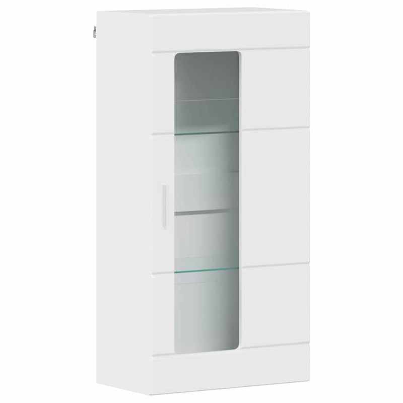 vidaXL Fali szekrény ajtóval Magasfényű fehér 55 x 29 x 100 cm Faanyag
