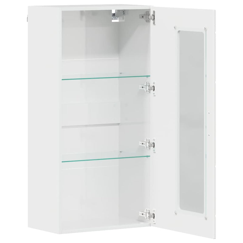 vidaXL Fali szekrény ajtóval Magasfényű fehér 55 x 29 x 100 cm Faanyag