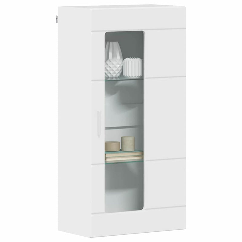 vidaXL Fali szekrény ajtóval Magasfényű fehér 55 x 29 x 100 cm Faanyag