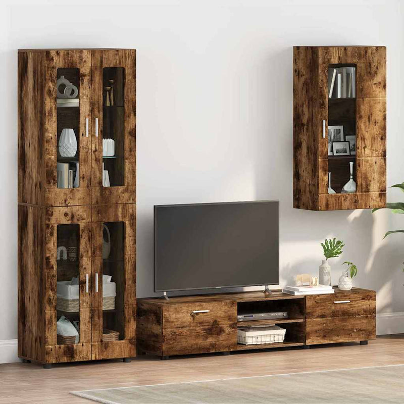 vidaXL Fali szekrény polcokkal Füstölt tölgy 55 x 29 x 100 cm Faanyag