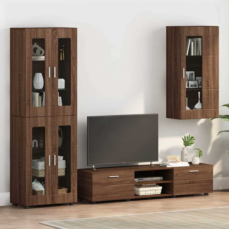 vidaXL Fali szekrény polcokkal barna tölgy 55 x 29 x 100 cm Faanyag
