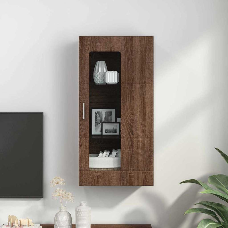 vidaXL Fali szekrény polcokkal barna tölgy 55 x 29 x 100 cm Faanyag