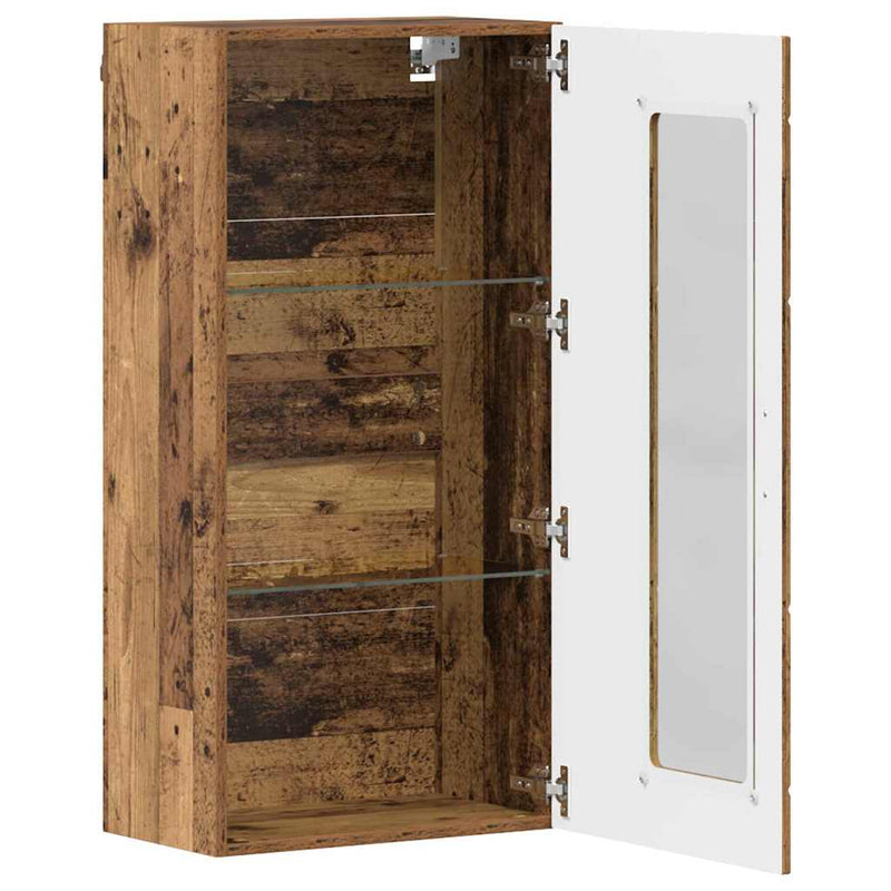 vidaXL Fali szekrény polcokkal Régi fa 55 x 29 x 100 cm Faanyag