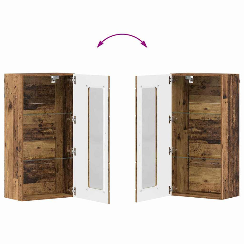 vidaXL Fali szekrény polcokkal Régi fa 55 x 29 x 100 cm Faanyag
