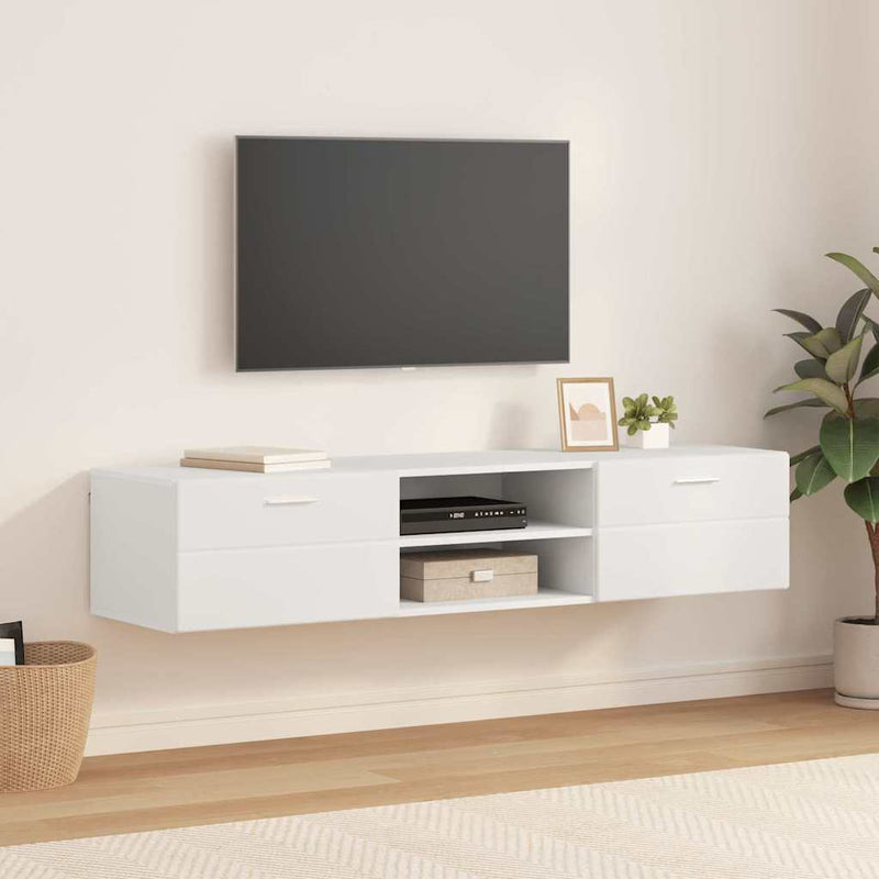 vidaXL TV szekrény fiókkal polcokkal Fehér 150 x 39 x 30 cm Faanyag