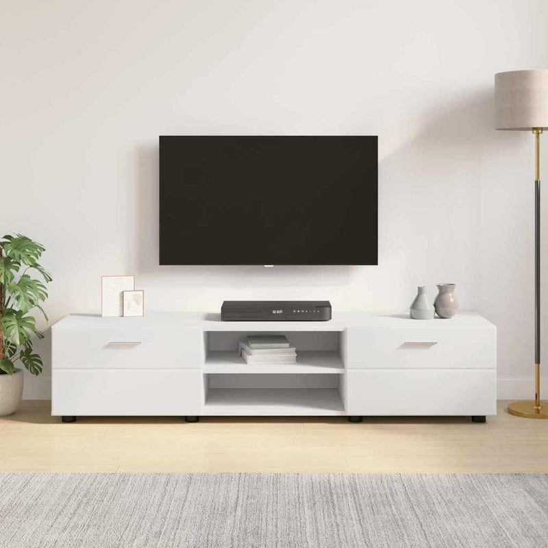 vidaXL TV szekrény fiókkal polcokkal Fehér 150 x 39 x 30 cm Faanyag