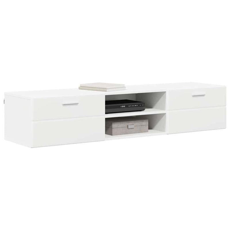 vidaXL TV szekrény fiókkal polcokkal Fehér 150 x 39 x 30 cm Faanyag
