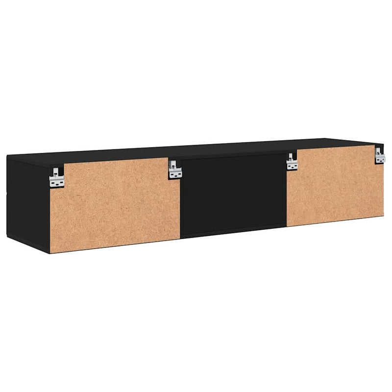 vidaXL TV szekrény fiókkal polcokkal Fekete 150 x 39 x 30 cm Faanyag