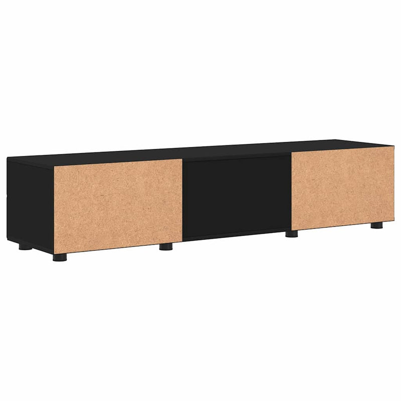 vidaXL TV szekrény fiókkal polcokkal Fekete 150 x 39 x 30 cm Faanyag