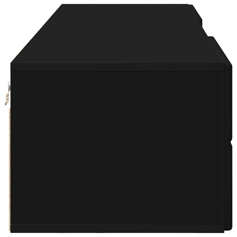 vidaXL TV szekrény fiókkal polcokkal Fekete 150 x 39 x 30 cm Faanyag