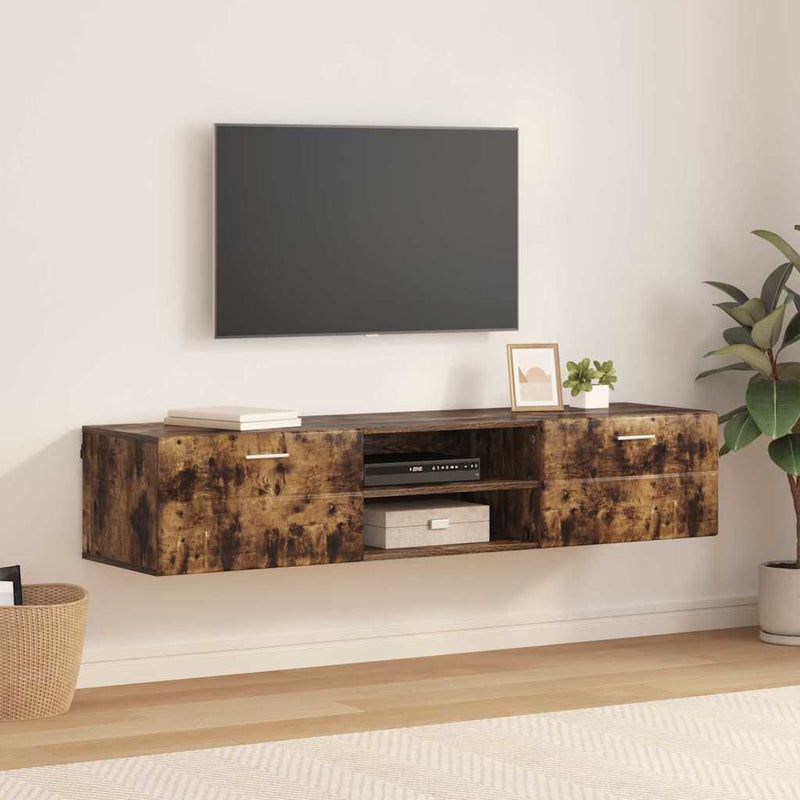 vidaXL TV szekrény fiókkal Füstölt tölgy 150 x 39 x 30 cm Faanyag