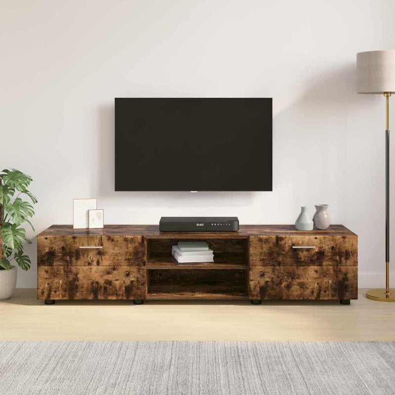 vidaXL TV szekrény fiókkal Füstölt tölgy 150 x 39 x 30 cm Faanyag