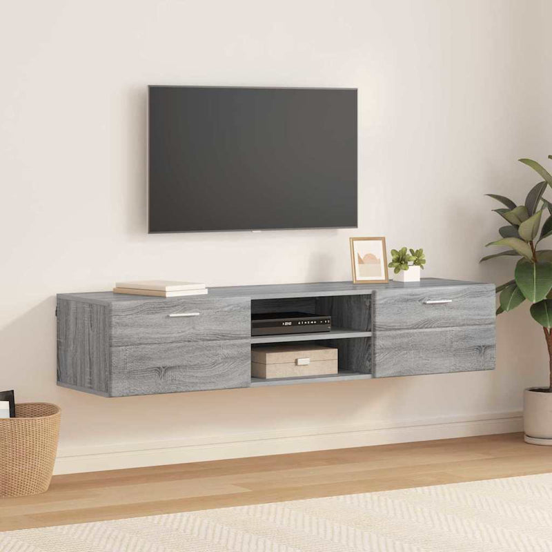 vidaXL TV szekrény fiókkal Szürke sonoma 150 x 39 x 30 cm Faanyag