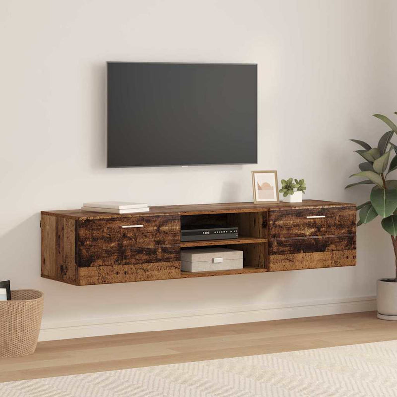 vidaXL TV szekrény fiókkal polcokkal Régi fa 150 x 39 x 30 cm Faanyag