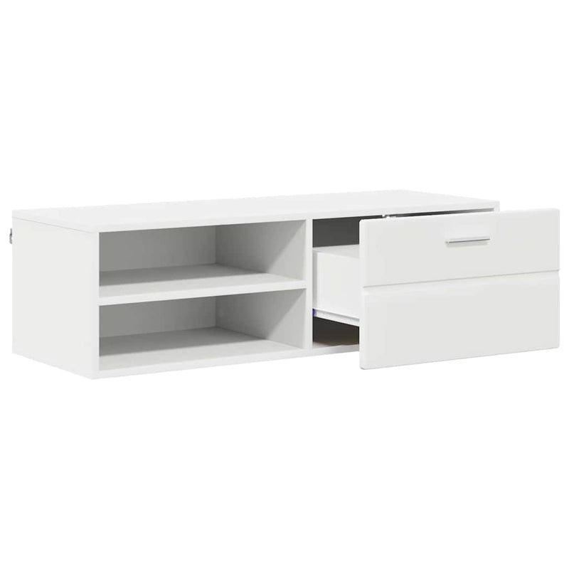 vidaXL TV szekrény fiókkal polcokkal Fehér 100.5 x 39 x 30 cm Faanyag