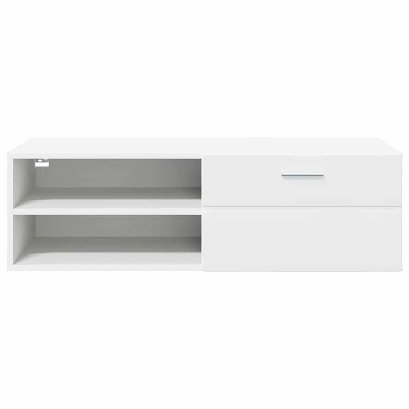 vidaXL TV szekrény fiókkal polcokkal Fehér 100.5 x 39 x 30 cm Faanyag